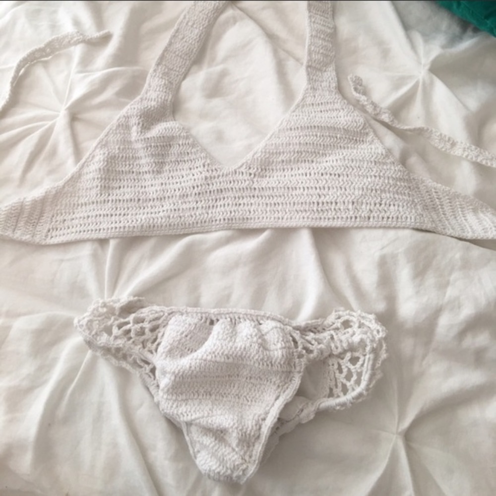 Andi Bagus White Crochet Bikini